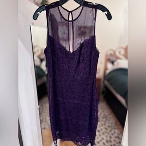 Nicole Miller Purple Lace Dress